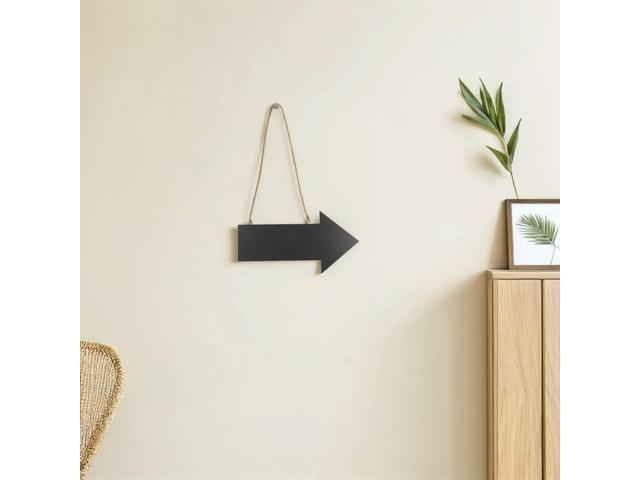 2Pcs Hanging Chalkboard Arrow Wooden Sign with Twine Rope Rustic Farmhouse Wall Decor Chalkboard for Guest Direction
