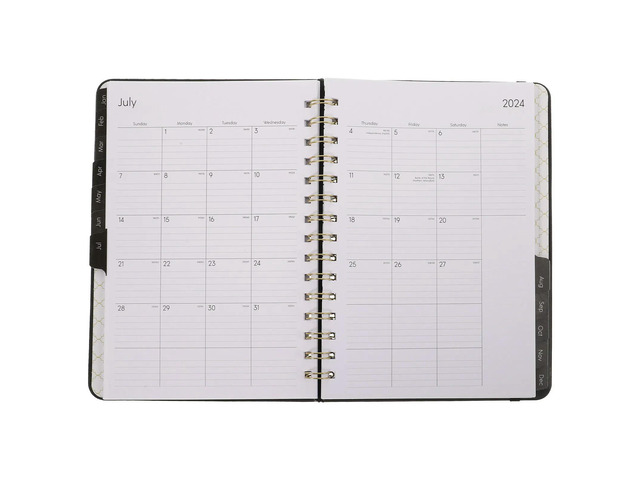 PU Academic Planner Spiral Notebook Daily Planner 2024 Smooth Writing Organizer Student Office Schedule Notepad