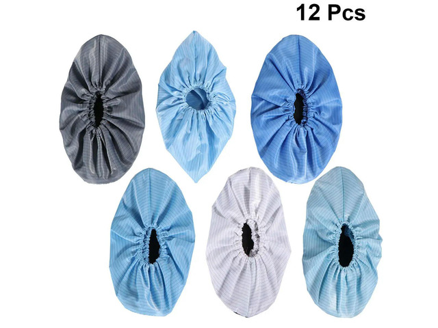 6Pairs Thick Reusable Anti-Static Shoe Covers Static-Free Non-Slip Foot Covers for Salon Workshop Use Anti-Static Shoe Cover
