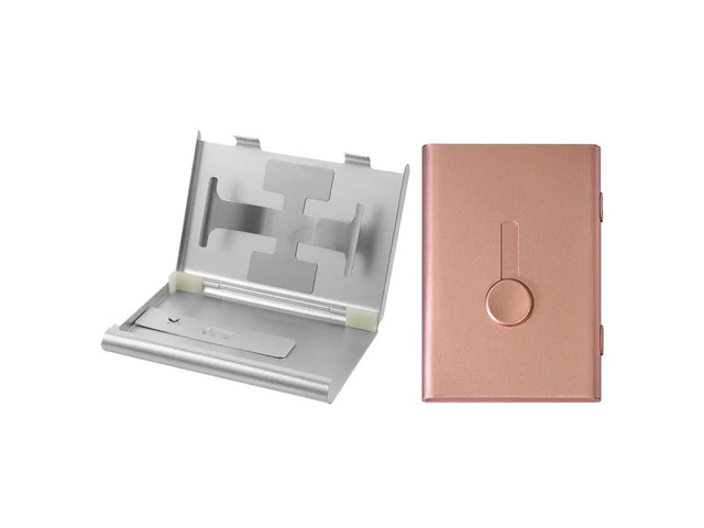 2Pcs Business Card Holder Slide Out l Card Case Mini Briefcase Travel Office Cards Organizer