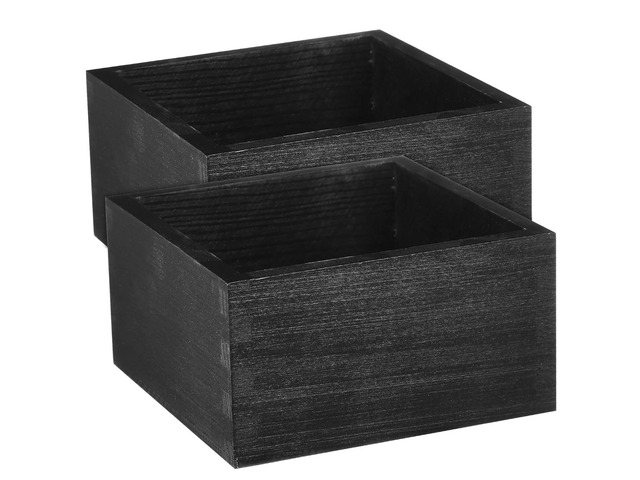 2Pcs Chalk Wooden Boxes Solid Wood Desktop Organizer Succulent Planters Rustic Natural Grain Flower Boxes Pen Holder