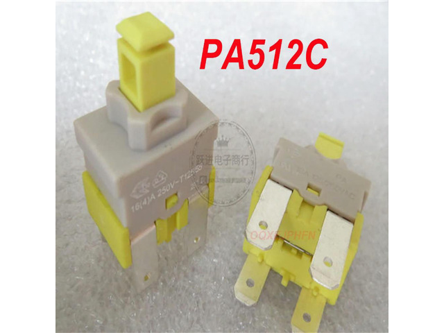 2 PCS For PA512C E-Switch self-locking switch 4-pin dishwasher vacuum cleaner power button 16A 250V T125/55