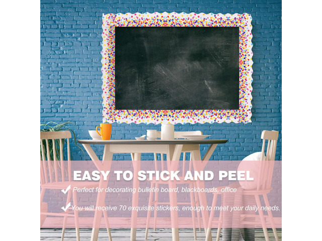 70Pcs DIY Blackboard Border Decals Self-Adhesive Bulletin Board Trim Stickers High-PVC for School Office Home Decoration