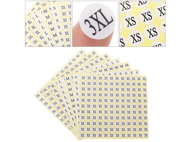 7Packs Round Size el Stickers Self-Adhesive Clothing Size els for T-Shirts Apparel Organizing Check