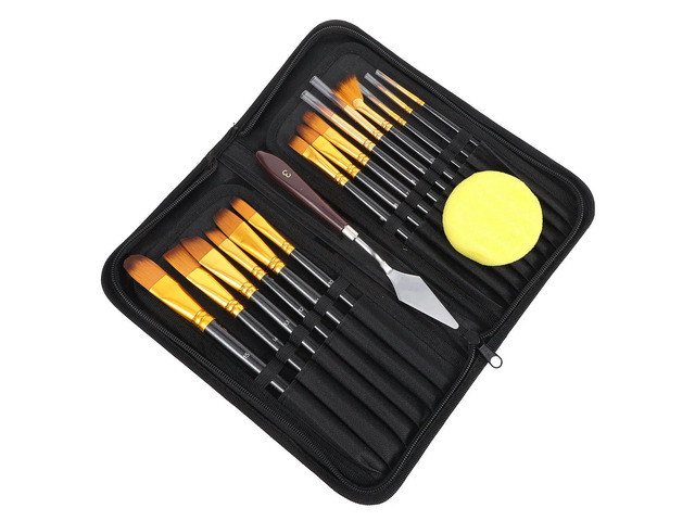 1Set Versatile Painting Brushes Set Professional Grade Nylon Hair Multiple Sizes Ideal for Watercolor Oil Acrylic Painting
