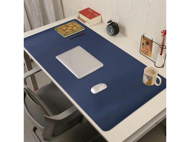 Large PU Double-Sided Mouse Pad Smooth Desktop Laptop Mat for Home Office Use Yellow Dark Blue