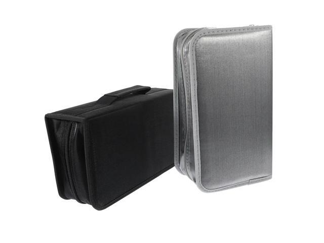 2Pcs Dvd Bag Cd Holder Case Disc Organizer Zipper Cd Pouch for Movies Gamers Djs Slim Dvd Cases