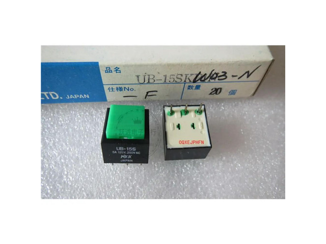 For NKK UB-15SK 5A Push Button Key Switch 3 Feet Square Reset Unlocked Power Switch Green