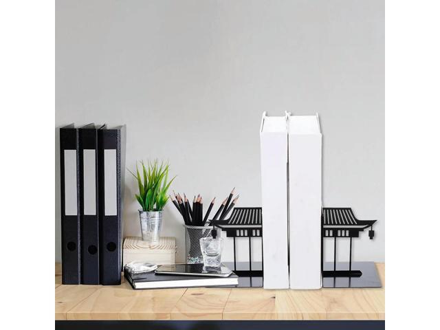1Pair Strong l Bookends Simple Elegant Bookends Frame for Bookshelf Organization Home Office Library Use Book Rack