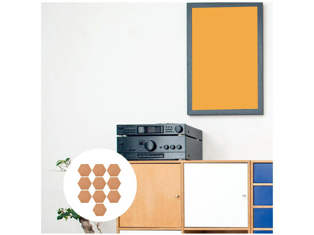 10Pcs Eco-Friendly Natural Cork Message Board Set Hexagon Photo Wall Bulletin Board for Coffee Shop Meeting Room School Office