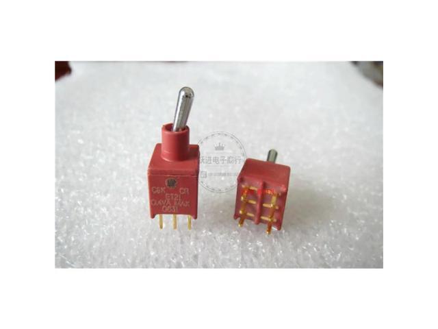 For C & K ET21 0.4VA Button Power Switch Gold-plated Foot 6 Feet 2 Gears Shaking Head Switch Bushing 4.8
