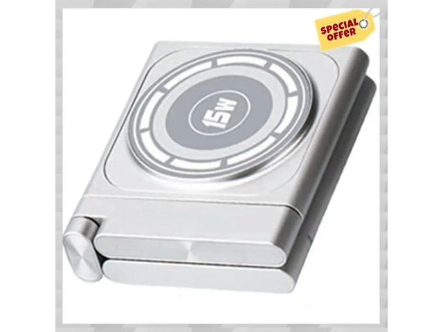 Charging Station Fast, Movable For Travel, Modern All Aluminum Alloy Body 4 In 1 Silver Gray