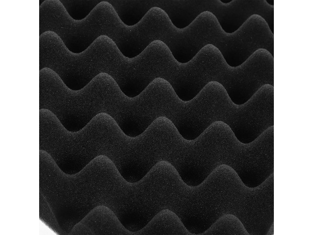 12Pcs Soundproofing Acoustic Panels High Density Egg Crate Design Self-Adhesive Sound Insulation Foam for Walls Ceilings Noise