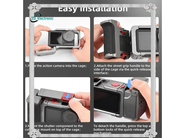 Flymile l Camera Grip Frame Case Kit For ACTION 4/3/5PRO Vlog Grip Mount Street Photo