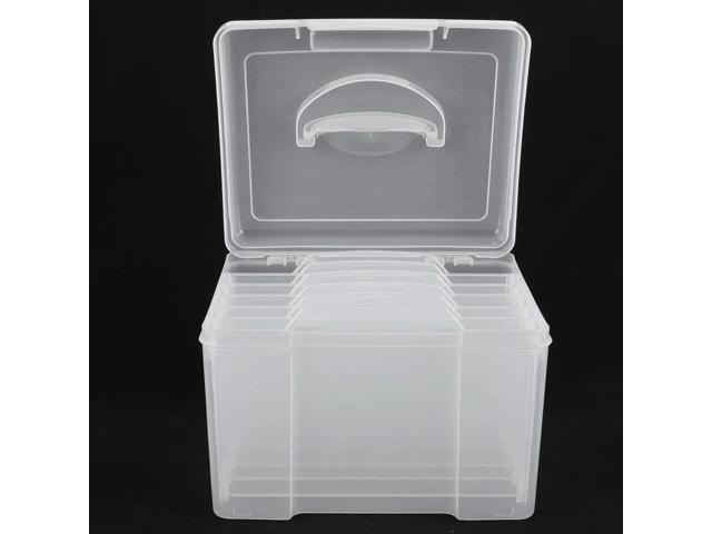 Photo Box Plastic Multi-Grid Organizer for Pictures Photos Craft Items Sticker Scrapbook DIY Organization Home Travel