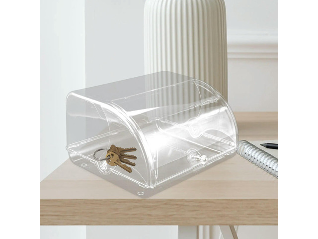 Clear Flip Cover Key Box Jewelry Organizer Desktop Decorative Holder for Small Items Living Room Entryway Organization