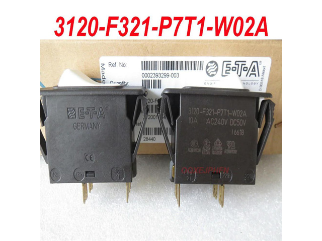 For 120-F321-P7T1-W02A imported German ETA power supply 4-pin boat-shaped rocker circuit breaker switch 10A