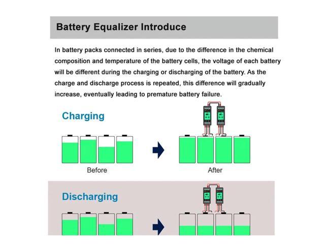 5X KBX102S Voltage Controller Equalizer Batteries Monitor Balancer Lead Acid Li- Connect 24 36 48 60