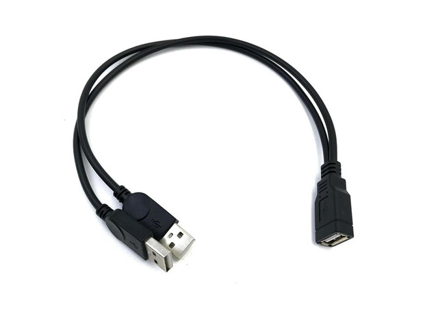 USB 2.0 A Male to USB Female 2 Double Dual Power Supply USB Female Splitter Extension Cable HUB Charge for Printers