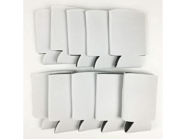 10PCS Neoprene Beer Can Cooler Drink Cup Bottle Sleeve Insulator Wrap Cover White