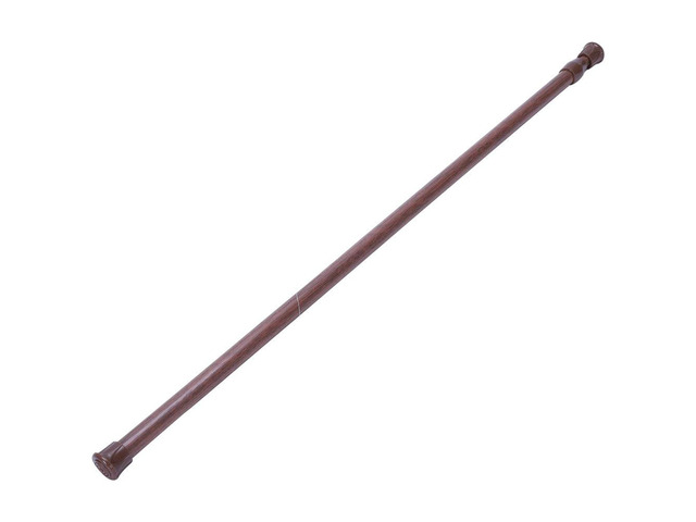 Extendable Telescopic Spring Loaded Net Voile Tension Curtain Rail Pole Rods,55-90Cm,Wood color