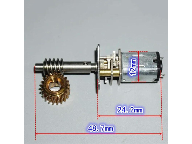Micro N20 Full l Gearbox Gear Motor DC 3V 5V 6V 62RPM Long Screw Shaft Worm Gear Motor Model Aircraft Folding Landing