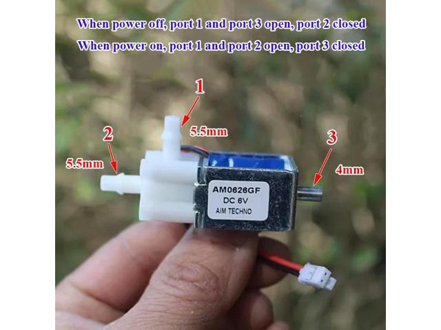 DC 6V 2-Position 3-Way Micro Electric Solenoid Air Valve Mini Water Flow Control Valve Air Release Valve DIY Monitor Watering