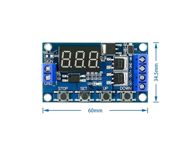 DC12V24V Dual MOS LED Digital Time Delay Relay Trigger Loop Timing Delay Module