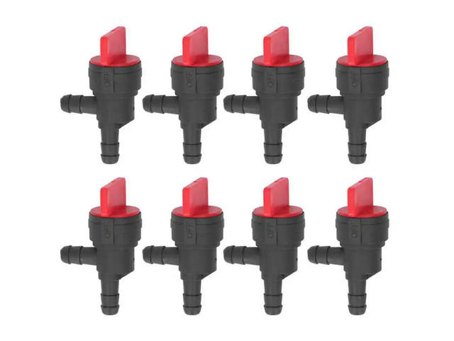 8Pcs 1/4in Fuel Cut Off Valve 90 Degree Shut Off Valve Straight Gas Valve for for Oregon for MTD for