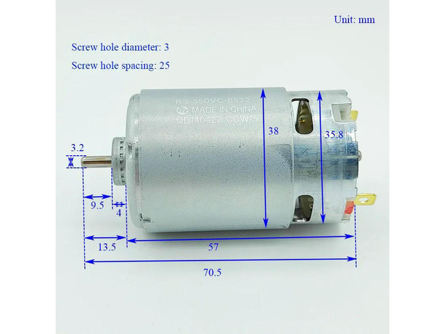 DC 12V18V20V RS-550VC-6532 Micro 550 Motor