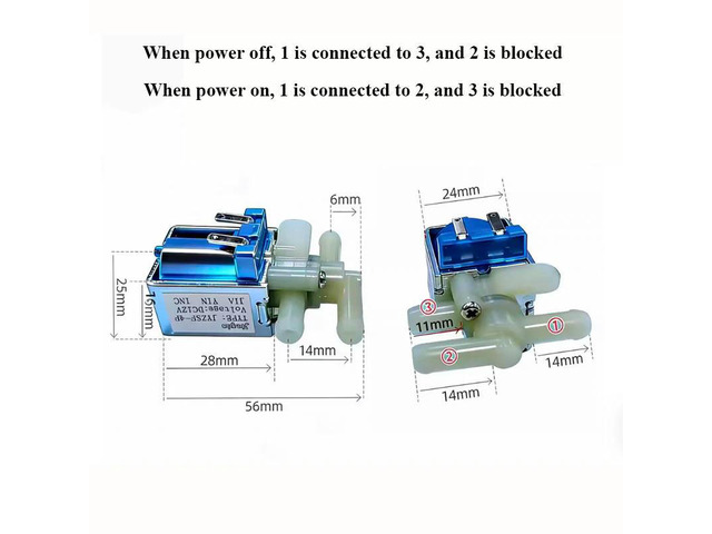 JYZSF-4F 2-Position 3-Way Solenoid Valve Electromagnetic DC 12V Air Gas Water Control Valve