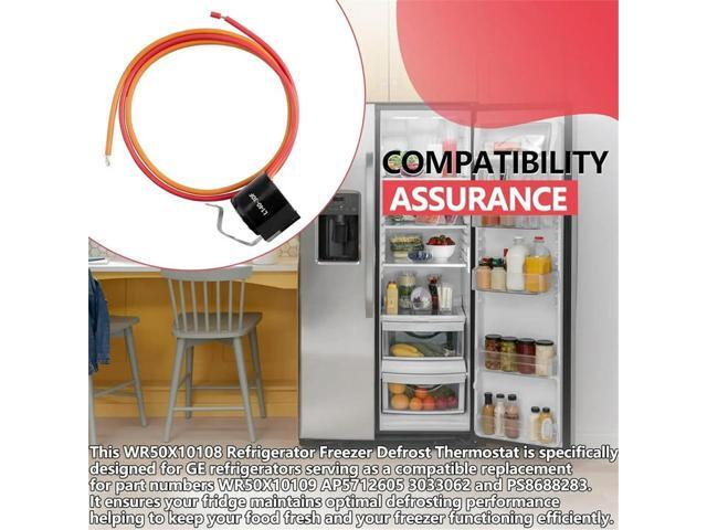 WR50X10108 Refrigerator Freezer Defrost Thermostat Replacement for GE Refrigerator G AP5712605, 3033062, PS8688283