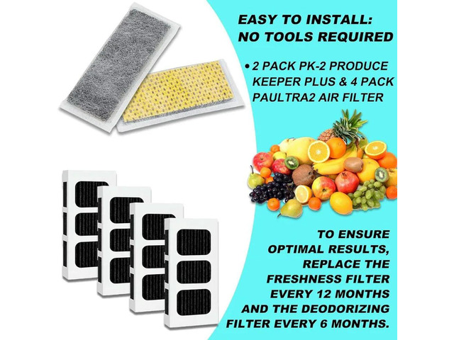 For Frigidaire PureAir PK-2 Produce Keeper Plus and for FRIGIDAIRE PAULTRA2 Pure Air Ultra II Refrigerator Air Filter