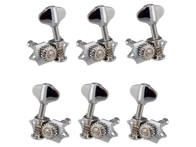 3L3R 6Pcs 1:18 Guitar String Tuning Pegs Tuner Machine Heads Knobs Tuning Keys for Acoustic or Electric Guitar Silver