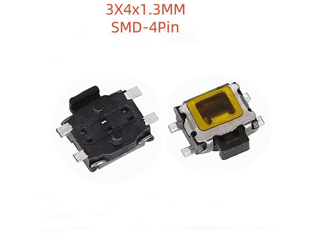50PCS Tact switch 3 * 4 * 1.3 patch, four-legged 3X4x1.3MM small turtle, side sticker button button switch
