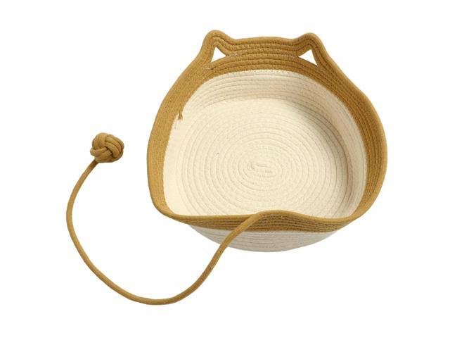 Cotton Rope Cat Bed Multifunctional 4 Season Handwoven Cat House Bed Comfortable for Kitten for Pet Supplies