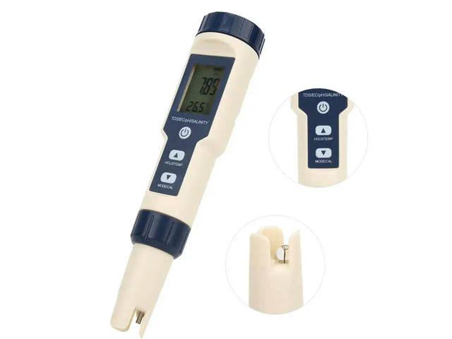 EZ-9909 5in1 Digital PH/Salinity/Temp/TDS/EC Meter Multifunctional Water Tester Detector