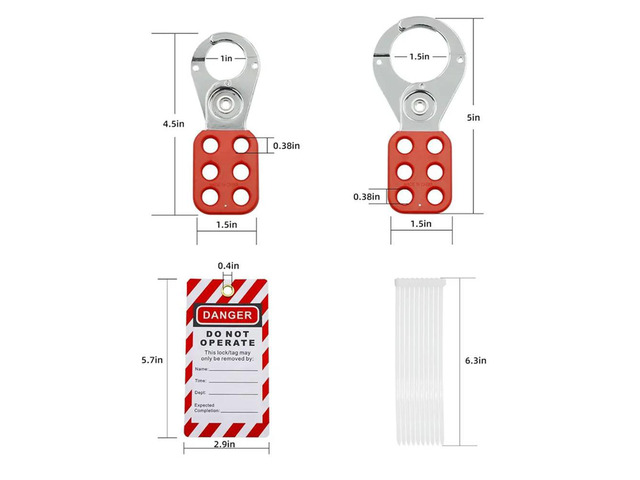 Lockout Tagout Kit -2 Steel Loto Hasps, 10 Lockout Tagout Tag, 10 Nylon Tie, Nylon Bag Lockout Tagout Locks, Durab