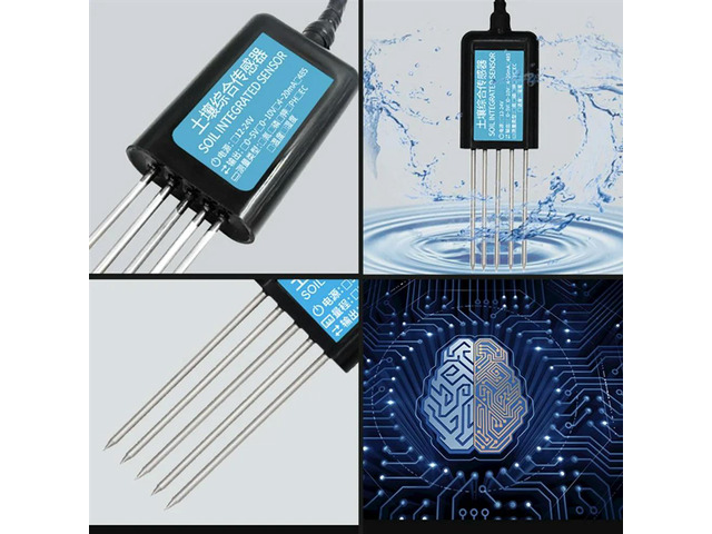7 In 1 RS485 Soil Temperature Humidity Sensor PH Conductivity Nutrient Salt Nitrogen Phosphorus Potassium Transmitter Dura