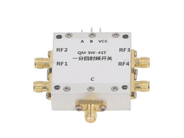 RF Module Aluminum Alloy Low Insertion Loss High Isolation 0.16GHz SP4T RF Wide Band for Radio Channel Selector