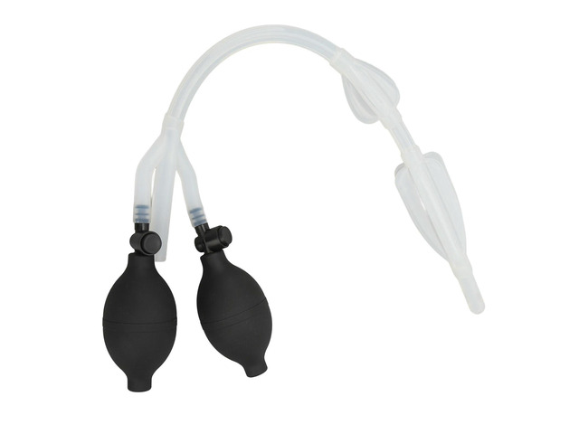 Silicone Enema Douche Bulb Dual Side Openings Elastic Inflatable Double Bulb Flushing System for Health Care