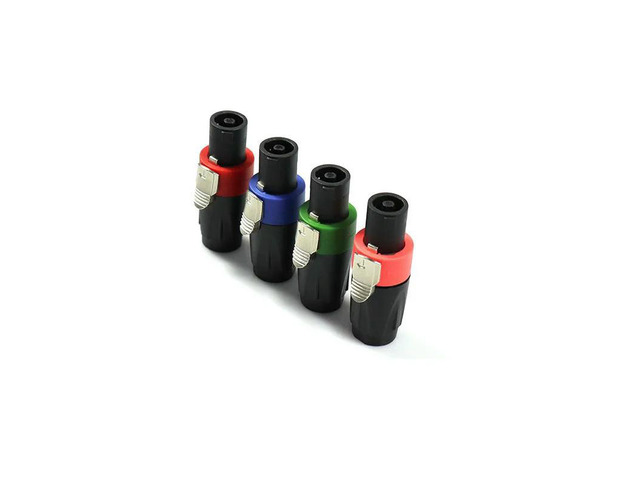 10pcs/lot Pure Copper Four Core Speaker Plug Solderless Ohmic Plug Power Amplifier Audio Plug