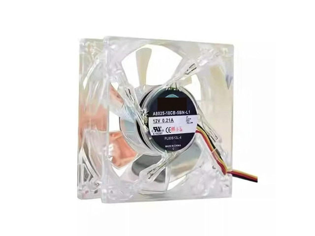 3pcs for A8025-18CB-5BN-L1 8025 80MM 8cm Computer case CPU LED Cooling fan 12V 0.21A fan with 3pin