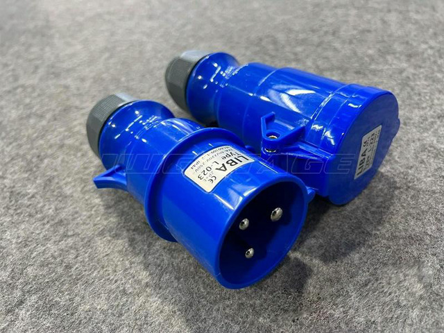2 couples/lot Blue Waterproof 3Pin 32A Industrial Plug Stage Lights Power Supply Female Male Plug