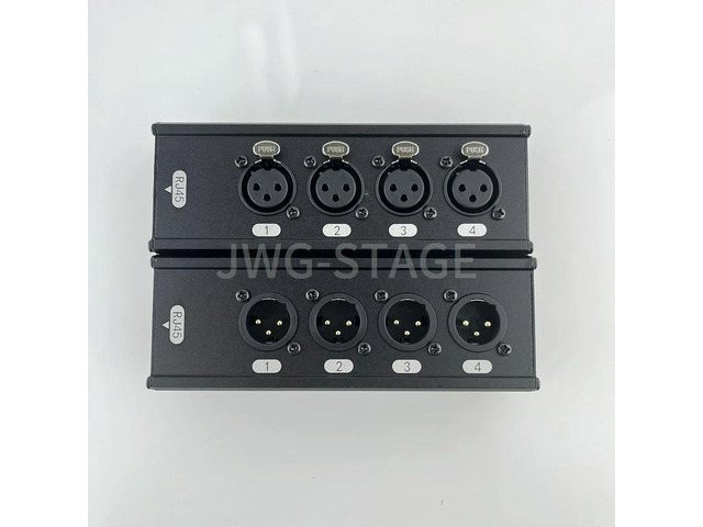 DMX Controller 4-Port Converter RJ45 Distribution Box - for Effortless Wiring of Stage Lights and DJ Gear