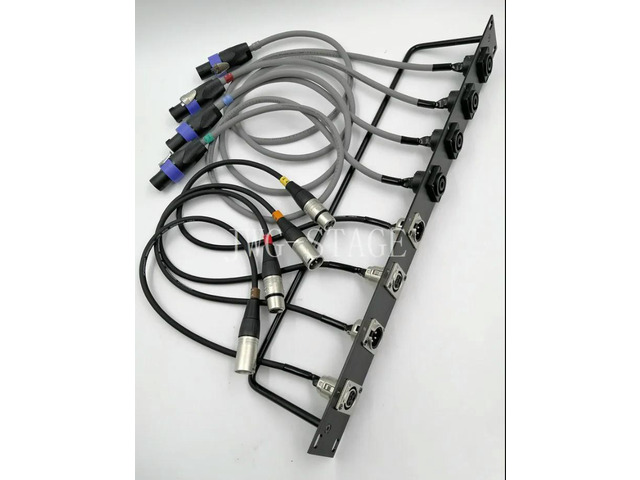 Customized 8-Way 1U Cabinet Xlr Audio Jumper Rack, Thickened Aluminum Alloy Brushed 8-Hole Panel Audio Sheath Cable