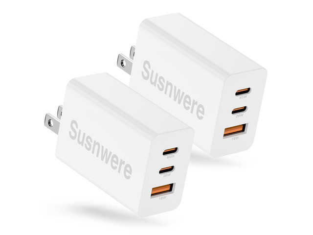 85W Dual USB C Charger Block, 3-Port 100W Fast USB-C Power Adapter Wall Charger Plug Type C Charging Adapter for Laptop & Tablets/Android Phones...