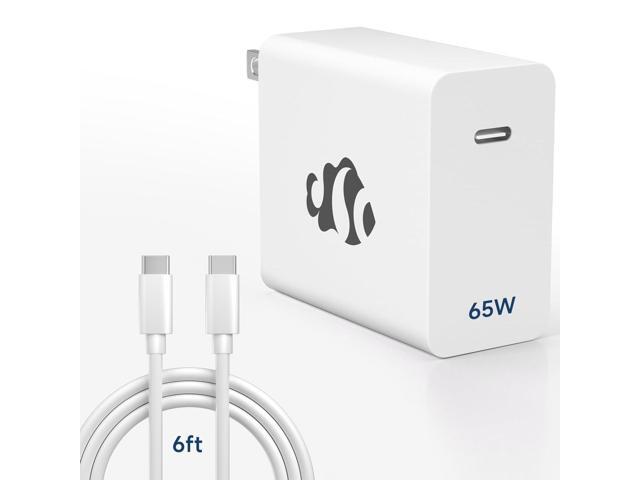 65W GaN USB C Fast Charger, PD 3.0 Wall Adapter with 6.6ft Cable, Reliable Power Block for MacBook Pro/Air, iPhone-16/15, iPad, Sam-sung-S24, PPS...