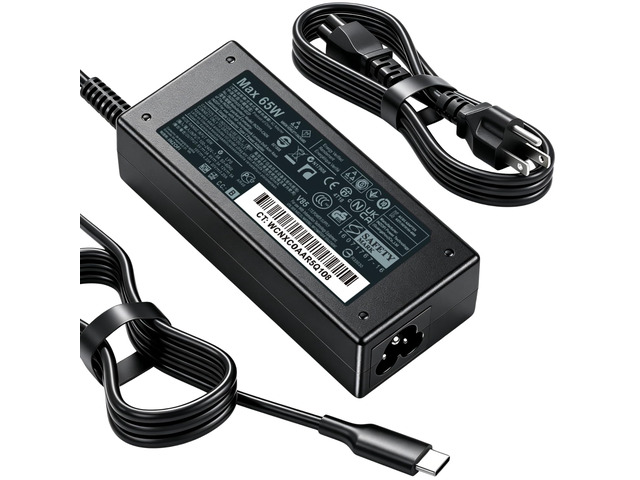 Universal PD 65W USB C Laptop Charger for HP - Pavilion Envy Spectre, Type C Power Adapter for Dell Lenovo Acer ASUS Suited to I nspiron ThinkPad...
