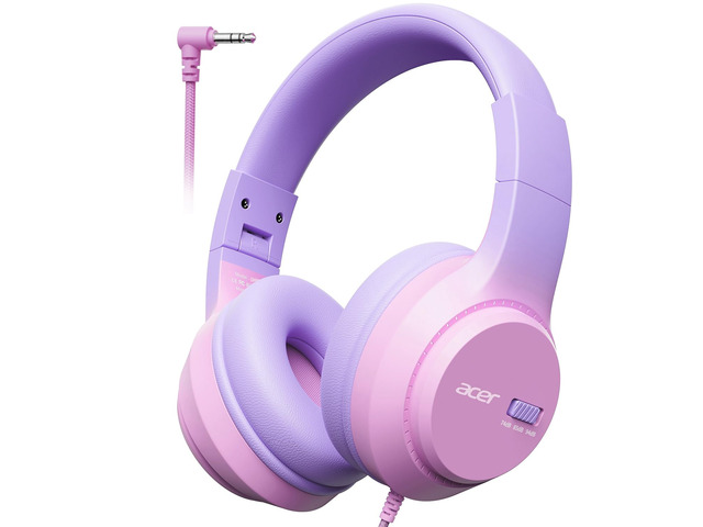 Kids Headphones, 74/85/94dB Volume Limiter, Foldable Wired Over Ear Headphones for Travel, 3.5mm Jack, Toddler Headphones for School, iPad,...